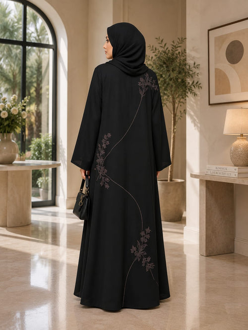 Bint e Haya Premium Korean Nida Stone Work Abaya – Elegant Modest Wear for Women