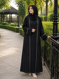 Premium Korean Nida Black Abaya with \ Stone Work | Bint e Haya