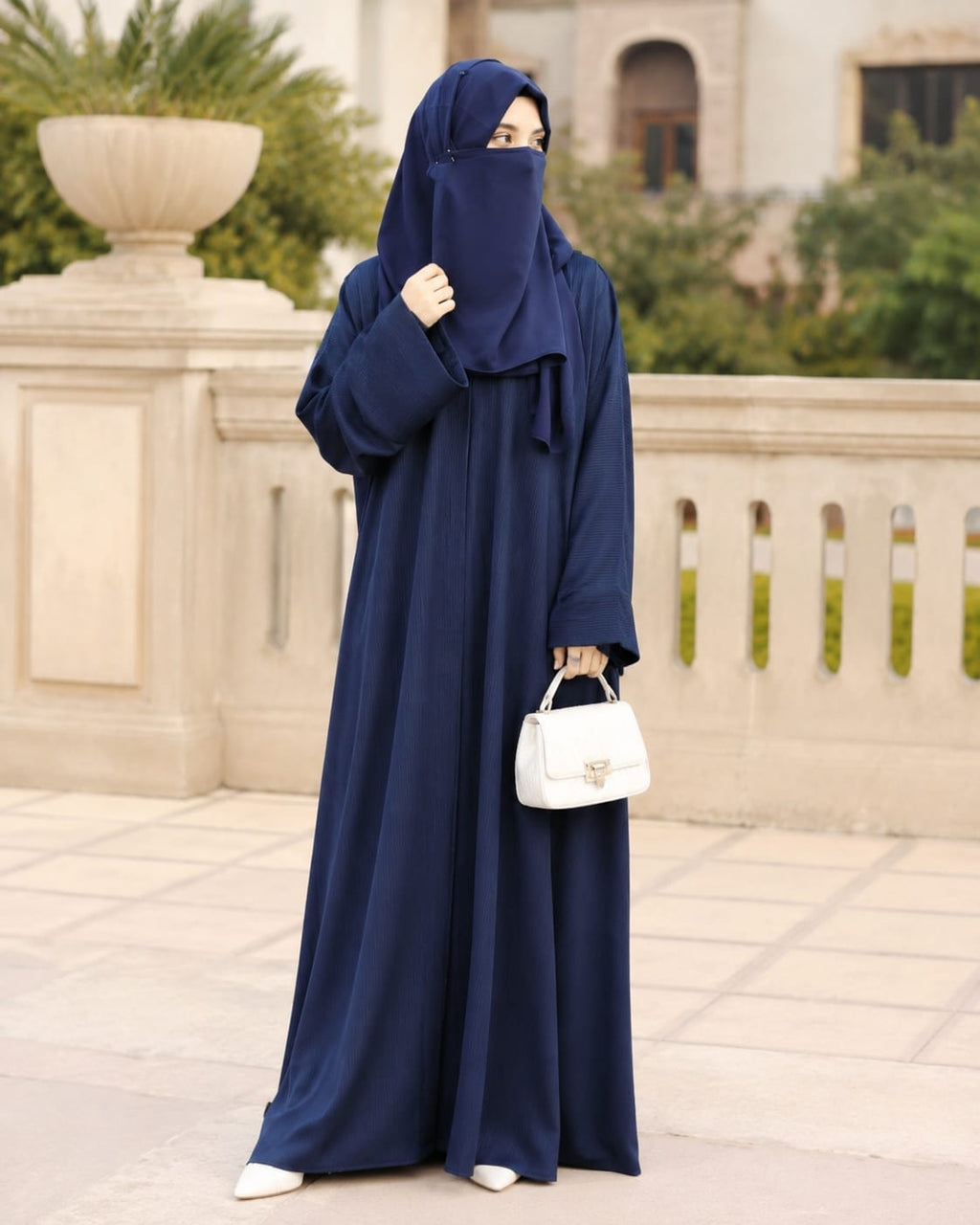 Premium Korean Nida Zoom Fabric Navy Blue Abaya – Elegant Modest Islamic Wear