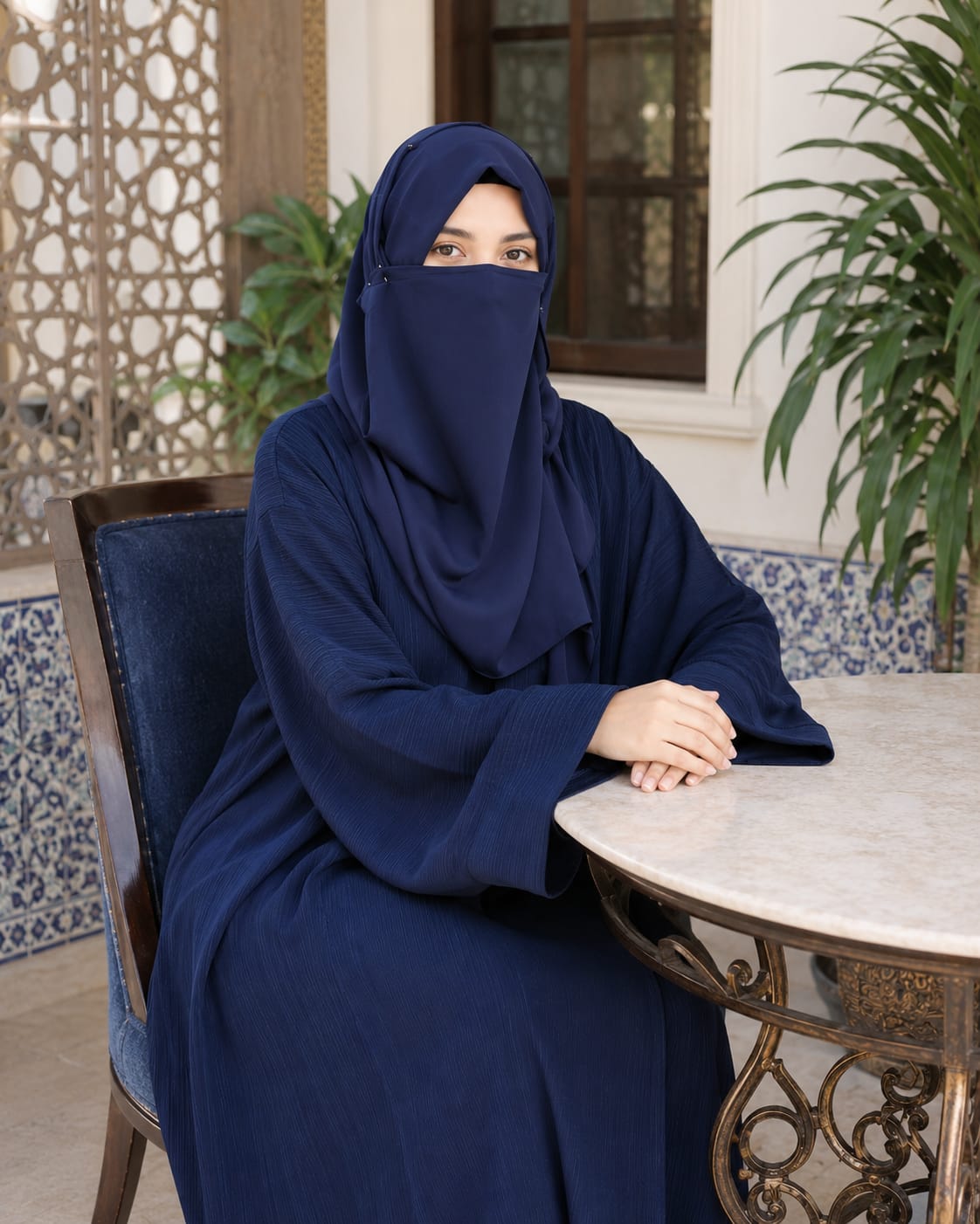 Premium Korean Nida Zoom Fabric Navy Blue Abaya – Elegant Modest Islamic Wear